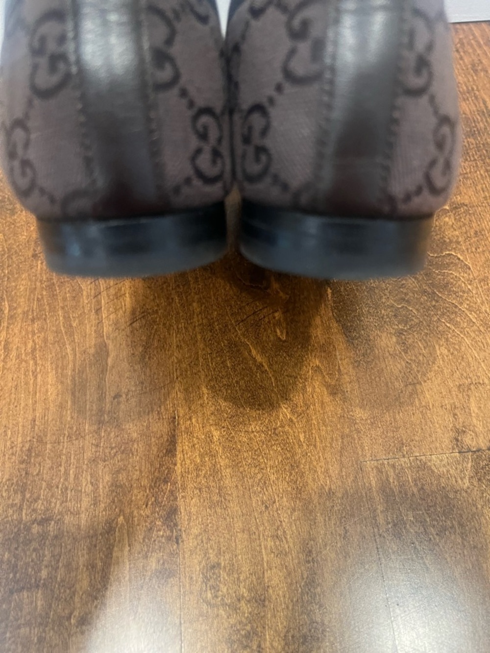 Gucci Jordaan horsebit canvas-jacquard loafers in Chocolate, Size 6.5 - Picture 4 of 5